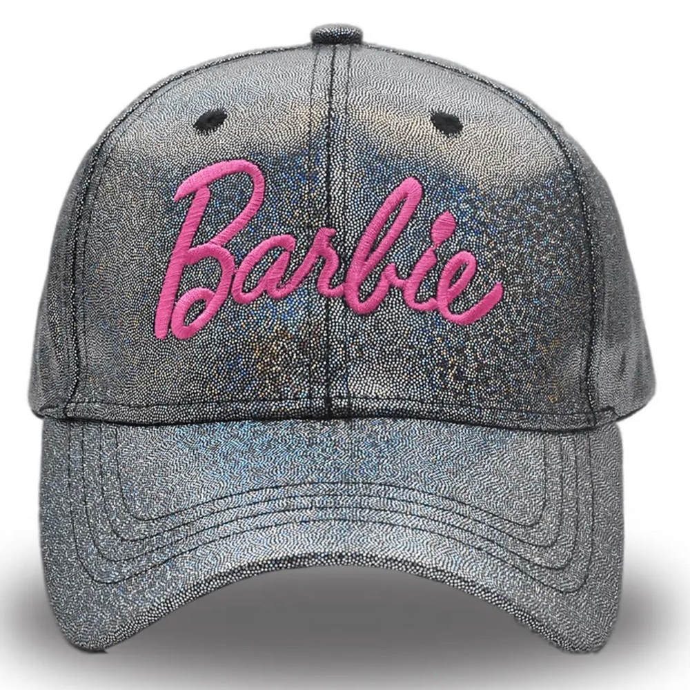 BARBIE SILVER WITH PINK LOGO BASEBALL HAT